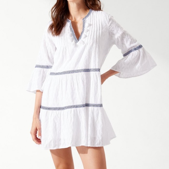 Tommy Bahama Dresses & Skirts - Tommy Bahama Women's Cotton Clip Embroidered Coverup Dress EUC